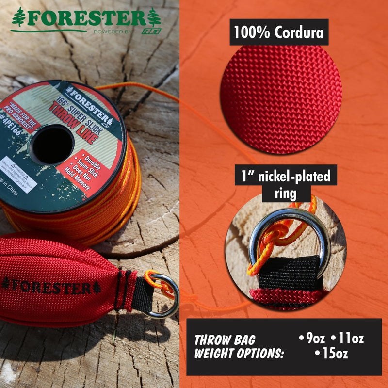 FORESTER طقم خط رمي فوريستر أربوريست - حبل بوليستر 100% فائق النعومة مع حقيبة رمي مرجحة | معدات شجرة الغابات لرمي الأطراف المنخفضة والعالية | حبل سميك 3/16 بوصة (حبل 166 بوصة مع حقيبة رمي 15 أونصة) - Image 5
